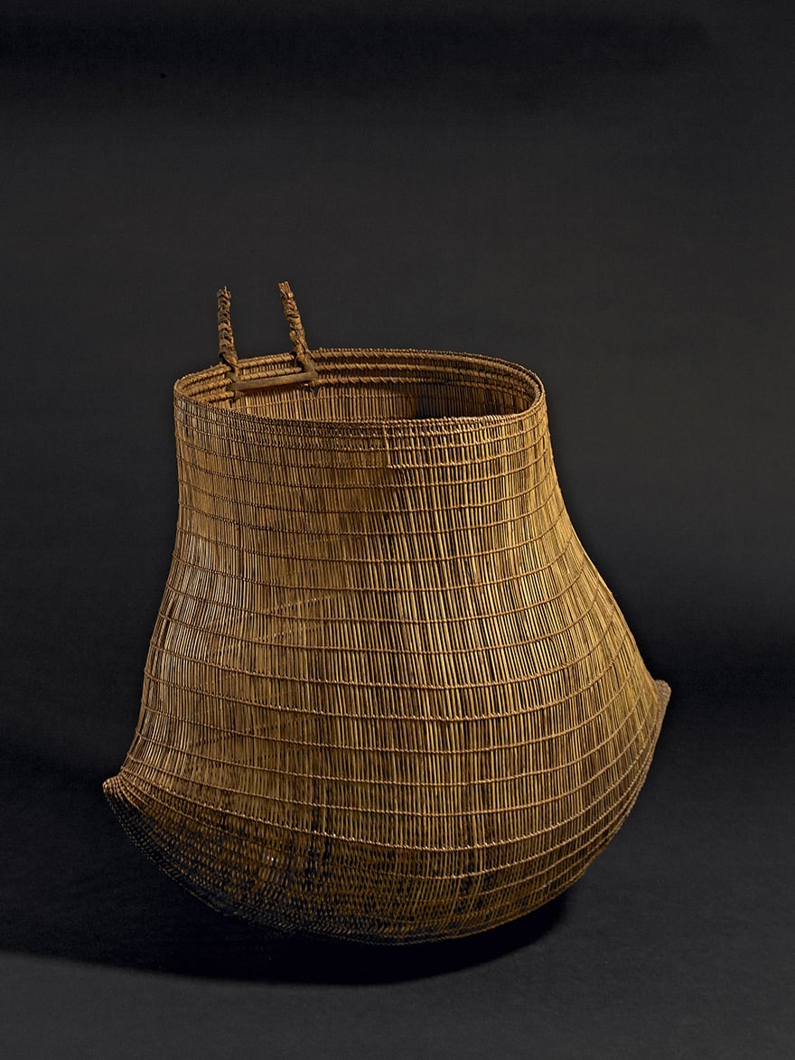 Jawun (bicornual basket). Rainforest peoples. Collected from Rockingham Bay by John Ewen Davidson in 1866–68. Image courtesy of The Trustees of the British Museum.