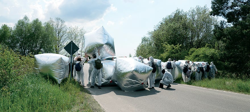 Inflatable Barricades, <em>Ende Gelände</em>, Germany, 2016. Photo credit: Sumugan Sivanesan