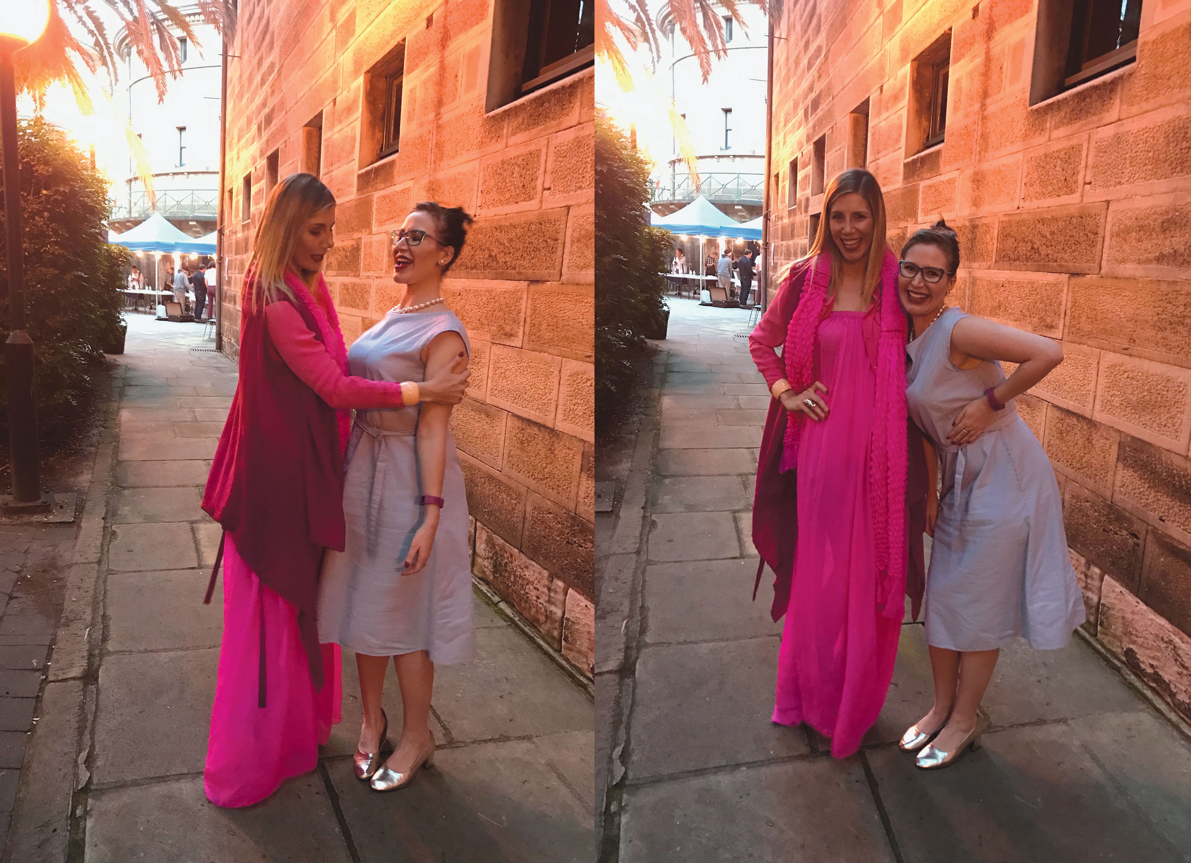 Athena X and Giselle Stanborough. <em>Athena X Teaching Giselle How to Pose</em> 2016. iPhone photographs