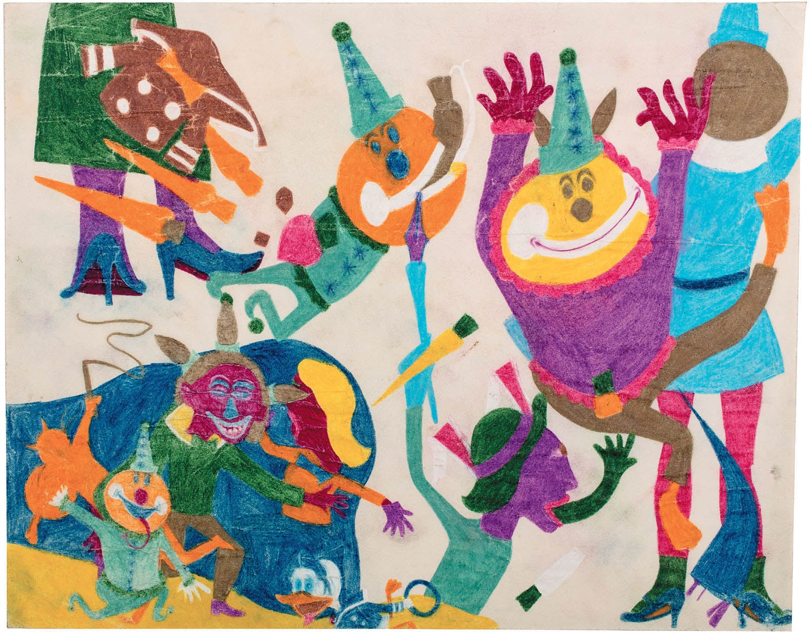 Susan Te Kahurangi King, <em>Untitled (D04025)</em> c. 1966–67. Graphite and colored pencil on paper. 20.5 × 26 cm. Courtesy the artist, Chris Byrne and Marlborough Contemporary