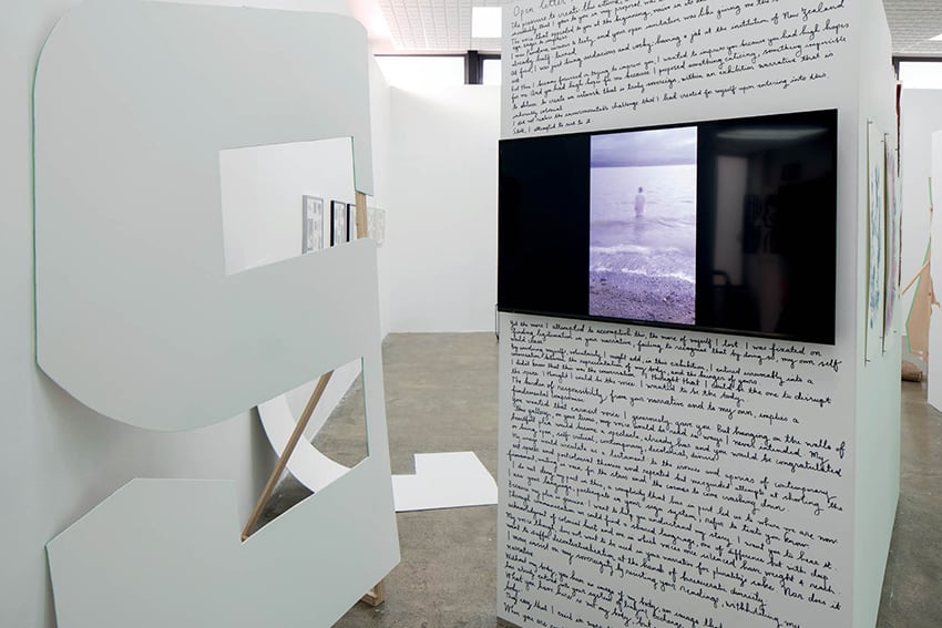Faith Wilson, <em>Confessions of a teenage afakasi</em> 2016. Installation view. Dimensions variable. Image courtesy the artist and Artspace. Photo: Grace Chloe Ryder.