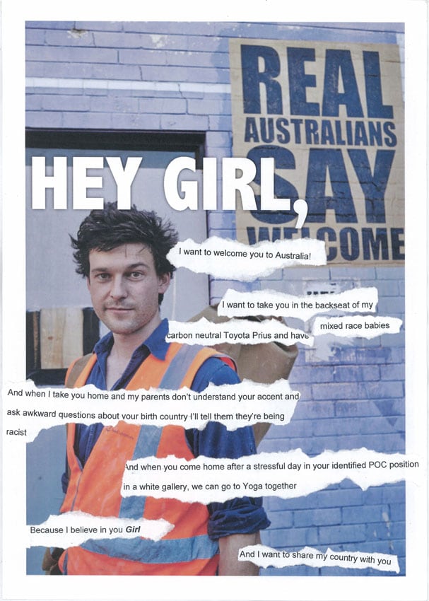 Timmah Ball, <em>Hey Girl, I want to welcome you to Australia!</em> 2018