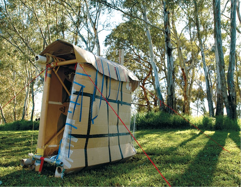 Jill Orr with Avoca Primary School, Sustainable Cubbies 2009, images courtesy Jill Orr / Christina Simons