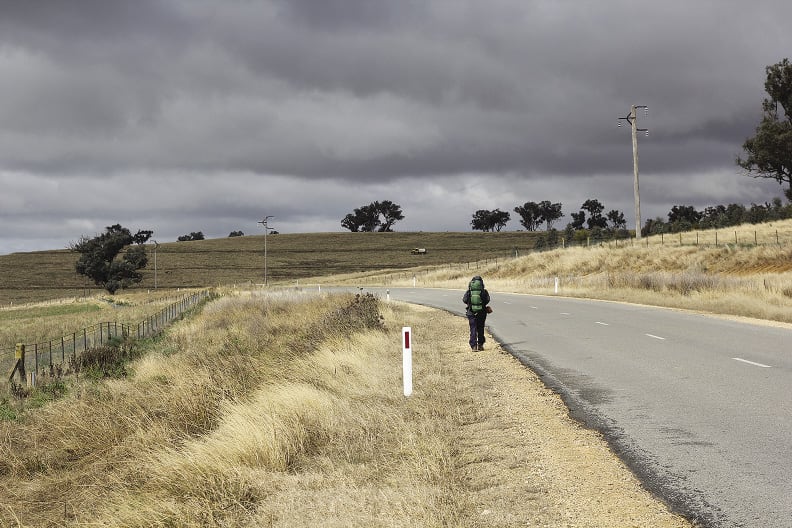 Sarah Rodigari, <em>*Strategies for Leaving and Arriving Home*</em> 2011, Wantabadgery Road from Oura to Wantabadgery NSW, Image courtesy the artist, Photo credit: Adeo Esplago