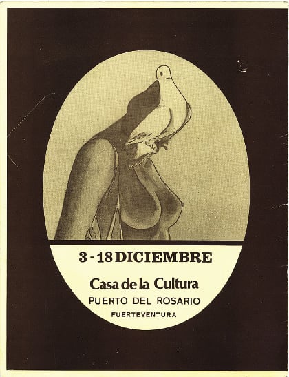 Flyer for an exhibition held at the Fuerteventura Casa de la Cultura in the early 1980s, offset print on card, approximately 17 × 22 cm