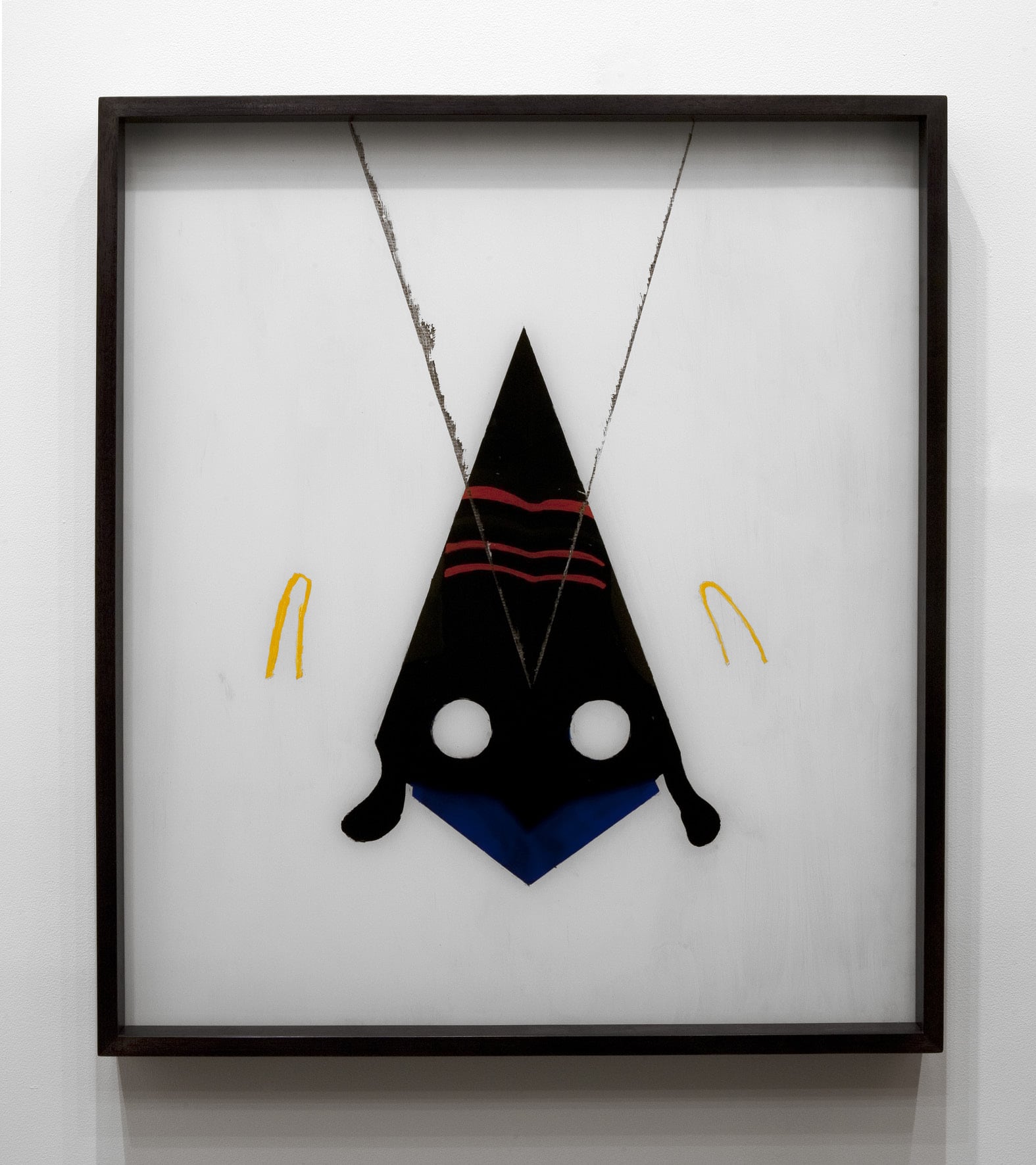 Clare Milledge, Banana Mask 2013, oil on tempered glass, frame, 84 × 72.25 × 6 cm,image courtesy the artist and The Commercial Gallery, Sydney, photograph: Jessica Maurer