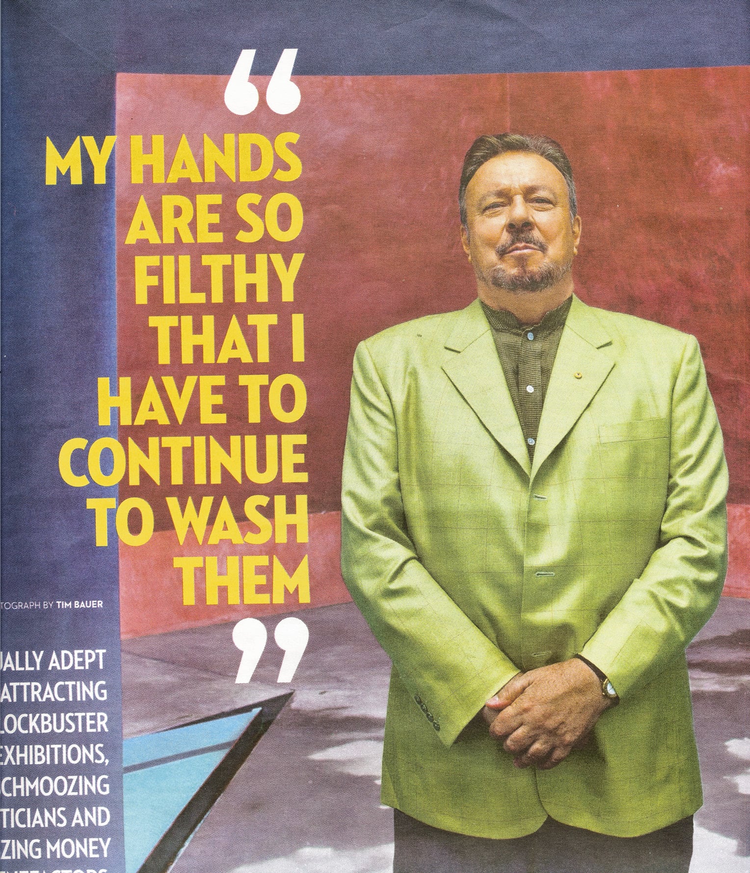 Detail of the front page of Good Weekend magazine, 16 February 2013