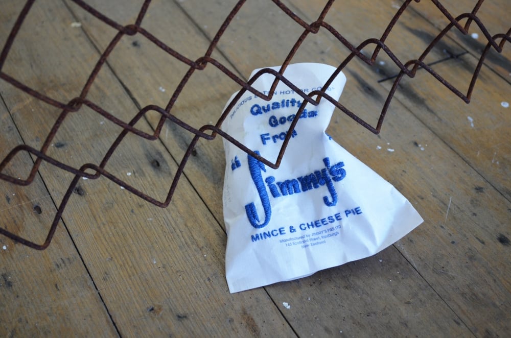 Image 01: Jay Hutchinson, 'two drinks and a Jimmy’s mince and cheese pie wrapper', 2018. Courtesy Blue Oyster Art Project Space.